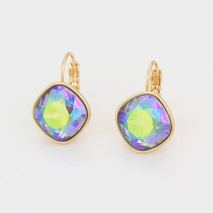 18k Gold-plated earrings with colorful crystal - beautiquepoint.com