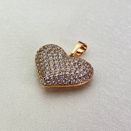 Big Heart & Crystals Gold-Plated Pendant