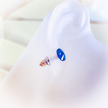 Celestial Shine Blue Gem Stud Earrings