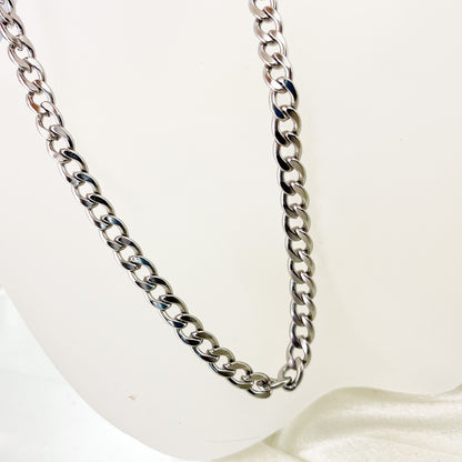 Elegant Silver-Plated Curb Chain 50 cm | jewelry store beautiquepoint.com