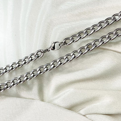 Elegant Silver-Plated Curb Chain 50 cm | jewelry store beautiquepoint.com