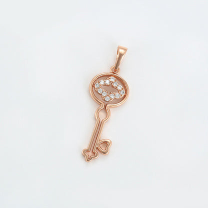 Gold-Plated Key Pendant With Crystals - beautiquepoint.com