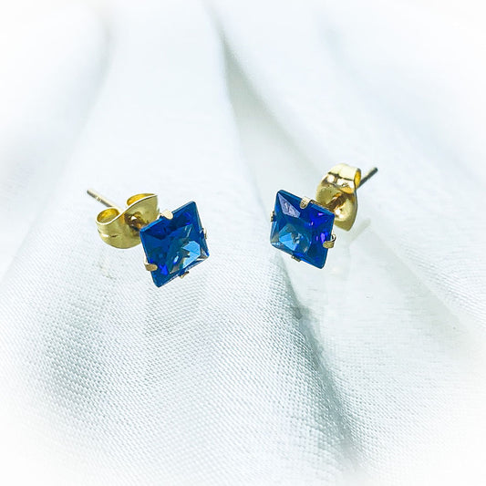 Blue Facets Stud Earrings