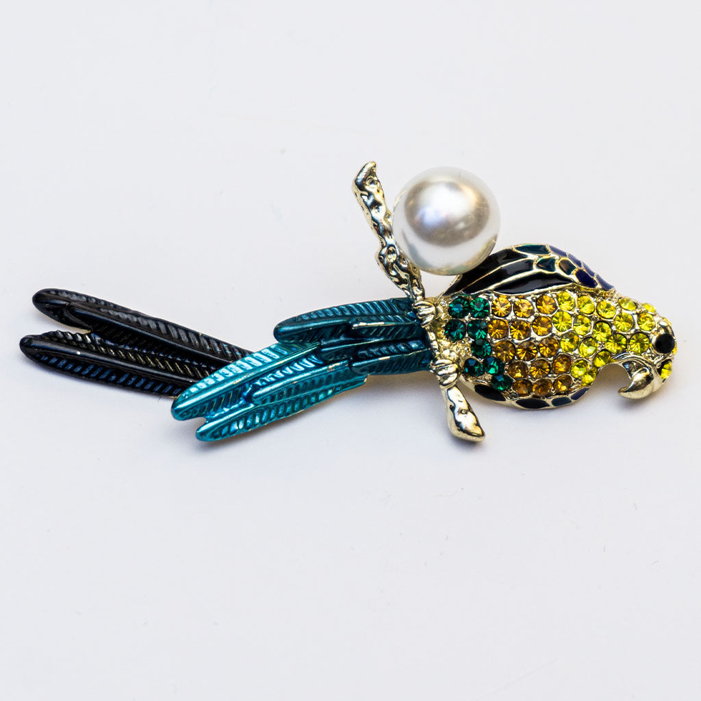 Pearl Parrot Brooch