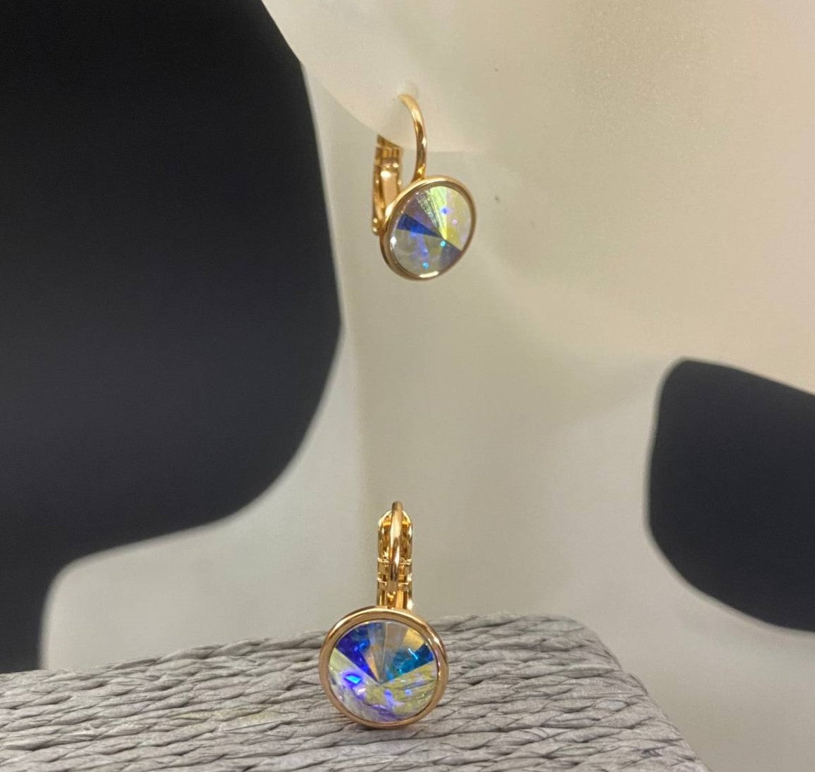 Radiant Rainbow: Elegant Earrings with Shimmering Crystal