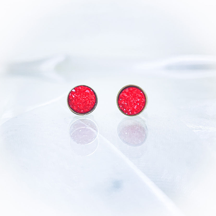 Ruby Drop Stud Earrings