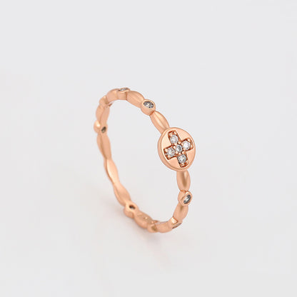 Stylish Rose Gold Ring For Women. Centre view - beautiquepoint.com