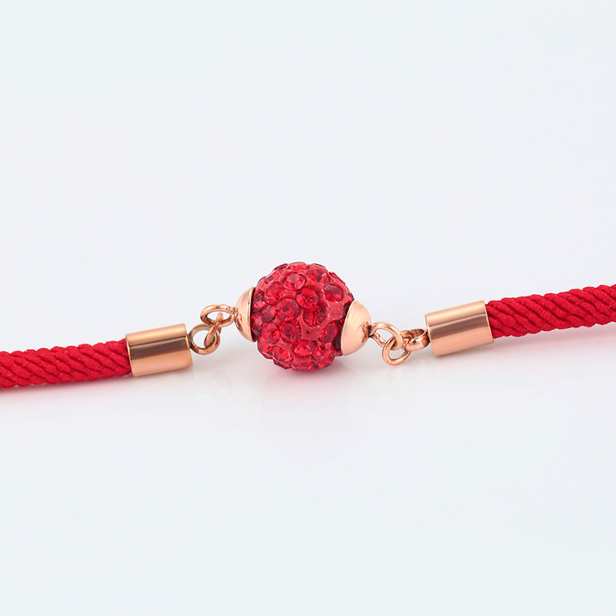 Zoomed Designer Red String Bracelet with crystal- beautiquepoint.com